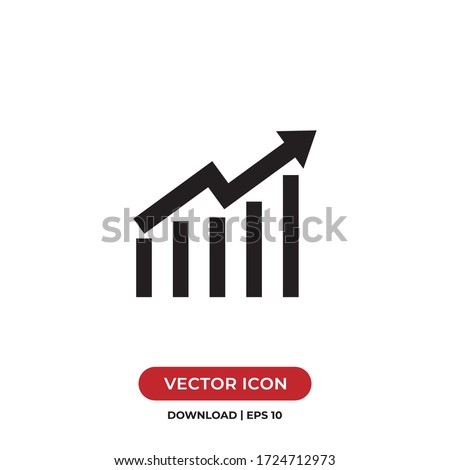 Growing graph icon vector. Growth sign