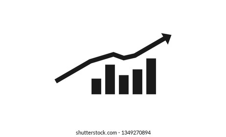 Growing Graph Icon Vector Illustration