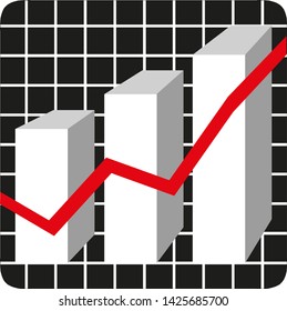 Growing Graph icon Vector illustration