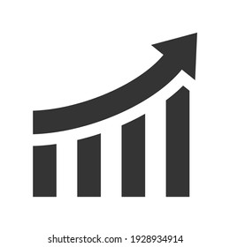 Growing graph icon. vector illustration.