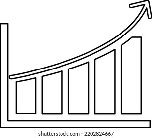 Growing graph Icon vector illustration on white background