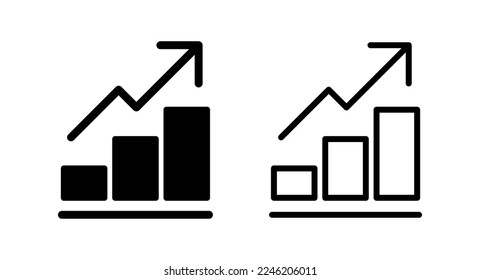 Growing graph Icon vector illustration. Chart sign and symbol. diagram icon