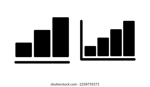 Gráfico creciente Icono de ilustración vectorial. Símbolo y signo de gráfico. icono de diagrama
