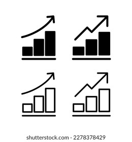 Growing graph Icon vector illustration. Chart sign and symbol. diagram icon