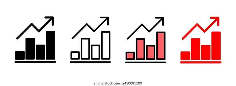 Growing graph Icon vector illustration. Chart sign and symbol. diagram icon