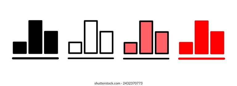 Ilustración vectorial de icono de gráfico creciente. Símbolo y signo de gráfico. icono de diagrama