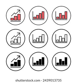 Growing graph Icon vector illustration. Chart sign and symbol. diagram icon