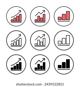 Growing graph Icon vector illustration. Chart sign and symbol. diagram icon