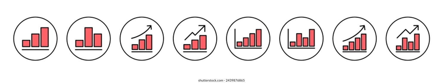 Wachsender Graph Icon Vektor-Illustration. Diagrammzeichen und -symbol. Diagrammsymbol