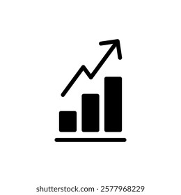 Growing graph Icon vector illustration. Chart sign and symbol. diagram icon