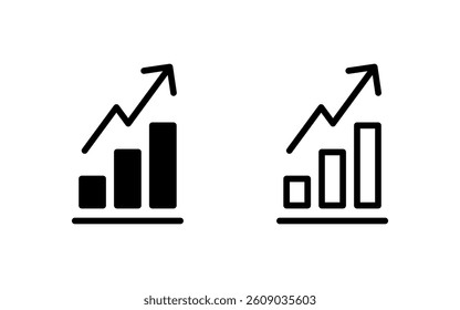 Growing graph Icon vector illustration. Chart sign and symbol. diagram icon