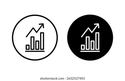Gráfico crescente Icon vetor ilustração. Símbolo e sinal de gráfico. ícone de diagrama