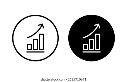 Gráfico crescente Icon vetor ilustração. Símbolo e sinal de gráfico. ícone de diagrama
