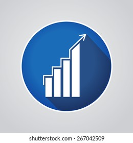 Growing graph icon. Vector illustration
