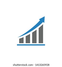 Growing graph icon. Growing graph vector icon. Infographic icon. Bar Chart symbol Vector. for web and mobile