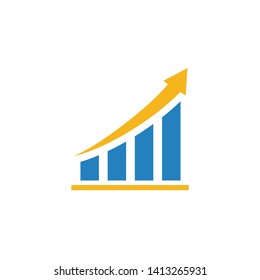 Growing graph icon. Growing graph vector icon. Infographic icon. Bar Chart symbol Vector. for web and mobile