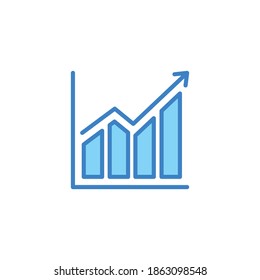 Growing graph icon. Growing graph vector icon. Infographic icon. Bar Chart symbol Vector. for web and mobile