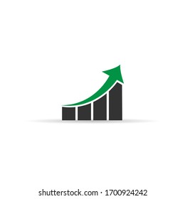 Growing graph icon, vector isolated flat style symbol
