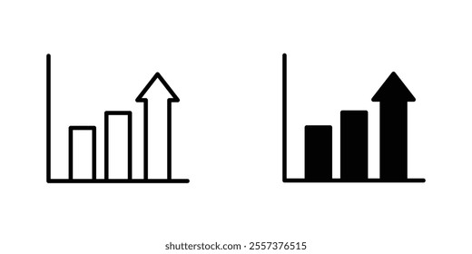 Growing graph Icon vector. liner and flat style icons set.