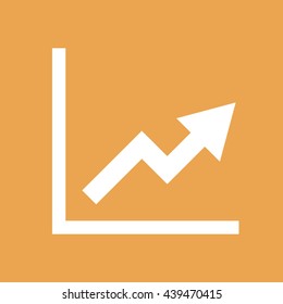 Growing graph icon vector sign