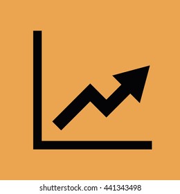Growing graph icon vector sign