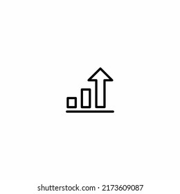growing graph icon vector for web, computer and mobile app