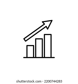 Growing graph Icon vector for web and mobile app. Chart sign and symbol. diagram icon
