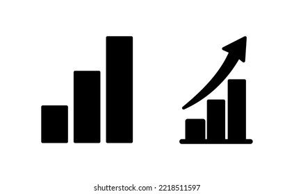 Growing graph Icon vector for web and mobile app. Chart sign and symbol. diagram icon