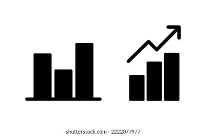 Growing graph Icon vector for web and mobile app. Chart sign and symbol. diagram icon