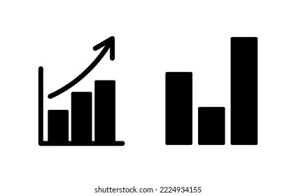 Growing graph Icon vector for web and mobile app. Chart sign and symbol. diagram icon