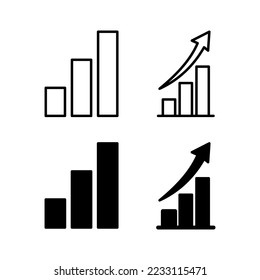Growing graph Icon vector for web and mobile app. Chart sign and symbol. diagram icon
