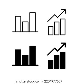 Growing graph Icon vector for web and mobile app. Chart sign and symbol. diagram icon