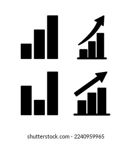 Growing graph Icon vector for web and mobile app. Chart sign and symbol. diagram icon