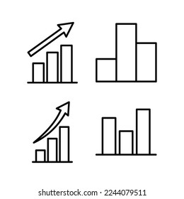 Growing graph Icon vector for web and mobile app. Chart sign and symbol. diagram icon