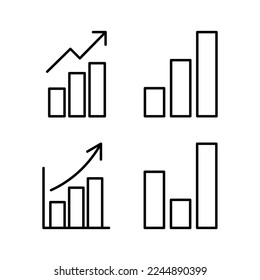 Growing graph Icon vector for web and mobile app. Chart sign and symbol. diagram icon