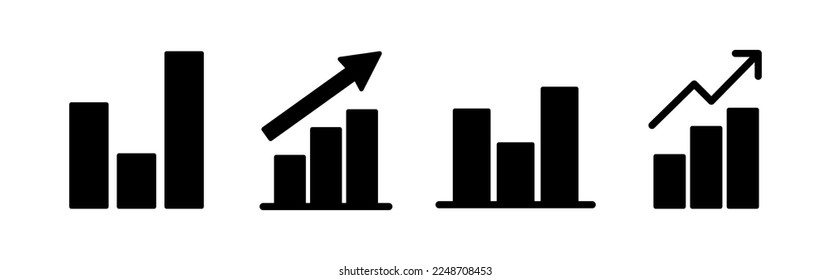 Growing graph Icon vector for web and mobile app. Chart sign and symbol. diagram icon