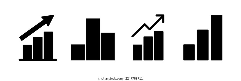 Growing graph Icon vector for web and mobile app. Chart sign and symbol. diagram icon