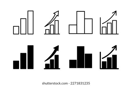 Growing graph Icon vector for web and mobile app. Chart sign and symbol. diagram icon