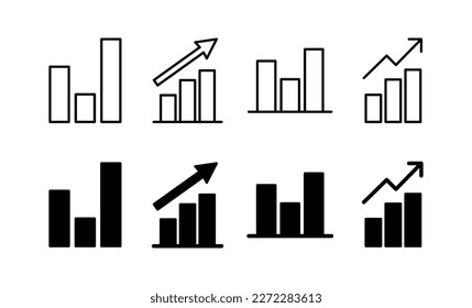 Growing graph Icon vector for web and mobile app. Chart sign and symbol. diagram icon