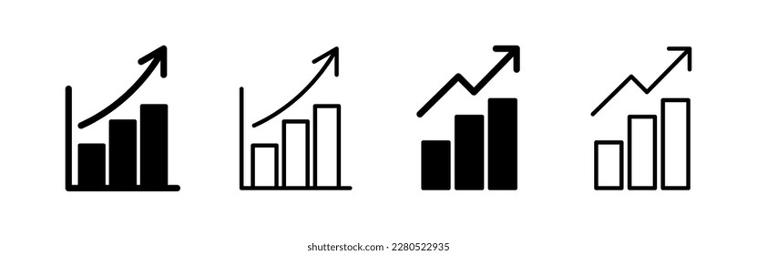 Growing graph Icon vector for web and mobile app. Chart sign and symbol. diagram icon