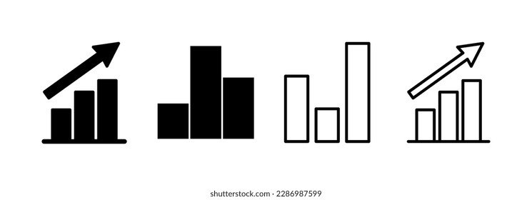 Growing graph Icon vector for web and mobile app. Chart sign and symbol. diagram icon