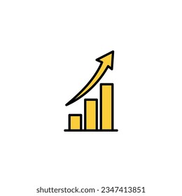 Growing graph Icon vector for web and mobile app. Chart sign and symbol. diagram icon
