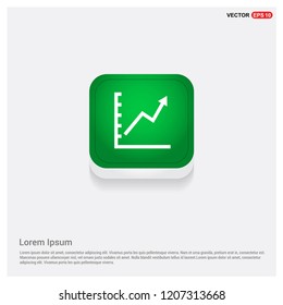 Growing graph iconGreen Web Button - Free vector icon