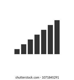 Growing graph icon.Growth vector.Increase sign isolated on white background.Simple growing bar graph illustration for web and mobile platforms.