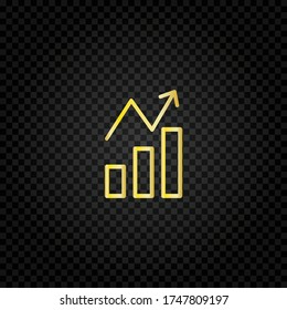 Growing graph icon.Infographic chart vector.Chart showing growth progress,increase symbol,business success