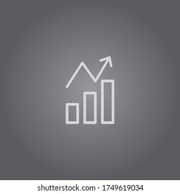 Growing graph icon.Infographic chart vector.Chart showing growth progress,increase symbol,business success