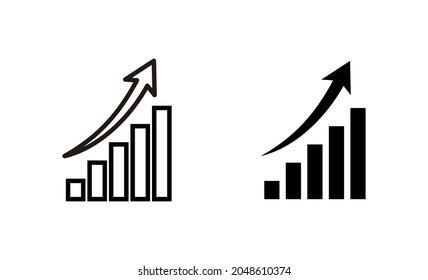 Gráfica de crecimiento Icons set. Símbolo y signo de gráfico. icono de diagrama