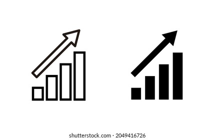 Growing graph Icons set. Chart sign and symbol. diagram icon