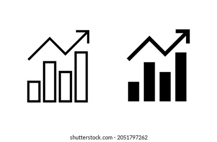 Gráfica de crecimiento Icons set. Símbolo y signo de gráfico. icono de diagrama