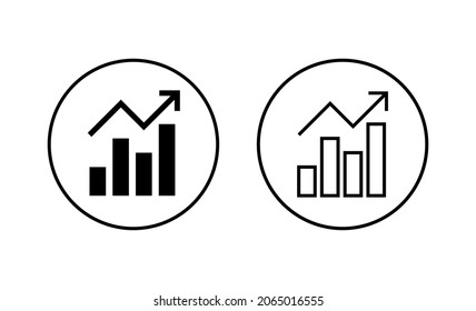 Growing graph Icons set. Chart sign and symbol. diagram icon